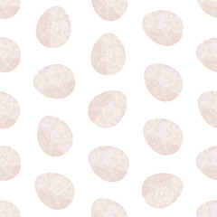 Seamless pattern with easter eggs, hand drawn illustration in watercolor style