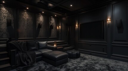 Fototapeta premium Monochromatic Home Theater