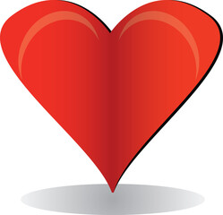 A red heart love sign