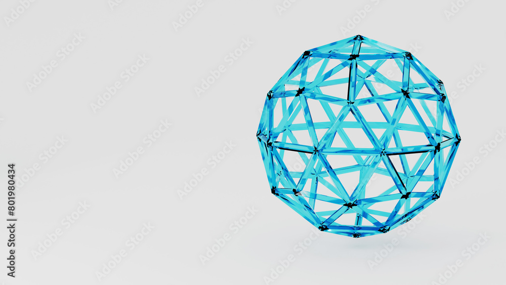 Poster an electric blue circle composed of intricate lines and dots creates a symmetrical pattern on a whit
