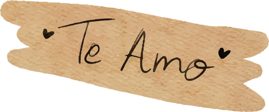 illustration of washi tape with the words te amo written on it