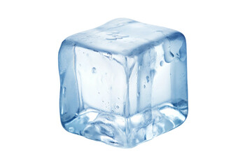 Obraz premium The Frozen Island: A Melting Ice Cube on a Blank Canvas. On a White or Clear Surface PNG Transparent Background.