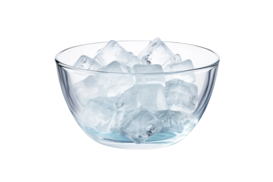 Crystal Chills: A Frozen Oasis in Glass. On a White or Clear Surface PNG Transparent Background.