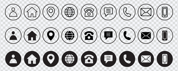 set of contact us icons. vector illustration. Web icon set. Website icon vector eps 10