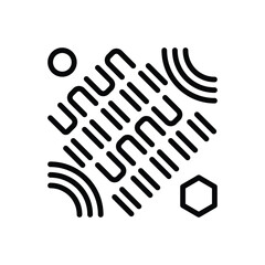 Black line icon for design