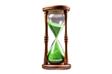 Verdant Sands of Time. On a White or Clear Surface PNG Transparent Background.
