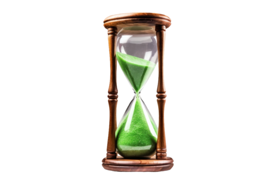 Verdant Sands of Time. On a White or Clear Surface PNG Transparent Background.