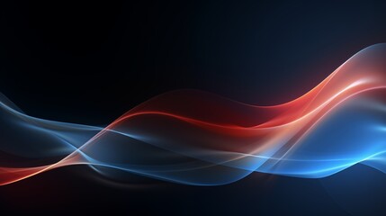 Elegant Abstract Waves with a Harmonious Blend of Red and Blue Colors