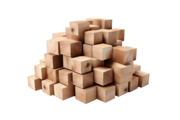 Towering Wooden Wonders. On a White or Clear Surface PNG Transparent Background.