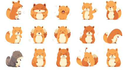 Cute squirrel animal emotions tiny squirrel with emoji