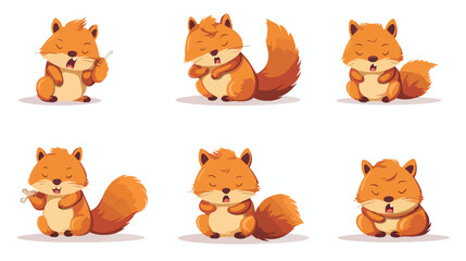 Cute squirrel animal emotions tiny squirrel with emoji