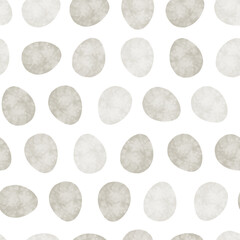 Seamless pattern with easter eggs, hand drawn illustration in watercolor style