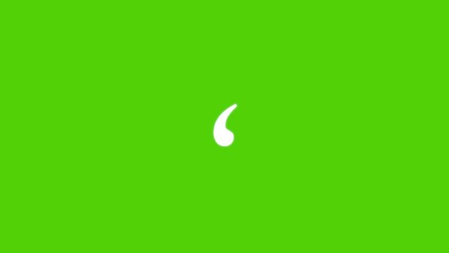 Animation punctuation mark on green screen Background Opener With Copy Space. Punctuation marks, communication and confusion background Animation Intro.
