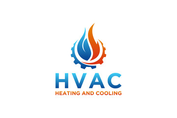 HVAC logo design, heating ventilation and air conditioning, HVAC logo.