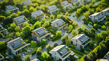 Sustainable community planning with a focus on green infrastructure and eco-friendly homes 