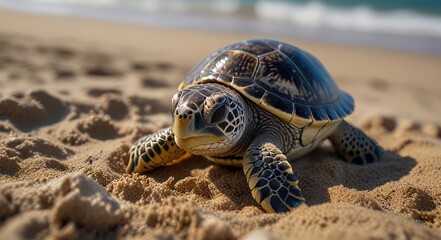 Obraz premium turtle on the sand