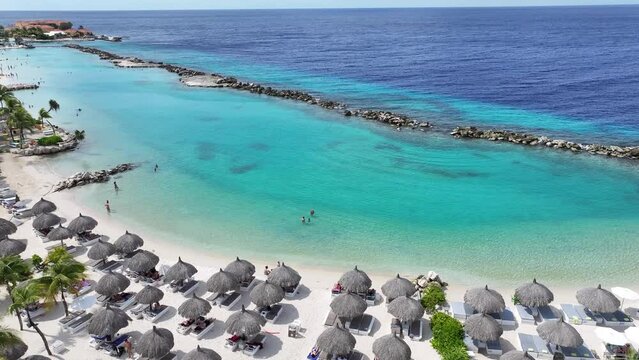 Mambo Beach At Willemstad Netherlands Curacao. Aerial Beach Willemstad Netherlands. Shore Sky Clouds Beach Sea. Shore Outdoor Beach City Panorama. Shore Sea Ocean Bay Water. Willemstad Netherlands.