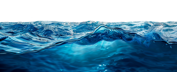 Ocean waves and underwater world, cut out - stock png.