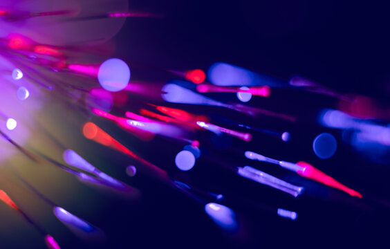 Fiber optic background. Shallow depth of field. Selective focus.