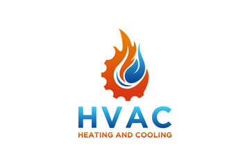 PrintHVAC logo design, heating ventilation and air conditioning, HVAC logo.