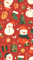 Obraz premium christmas seamless pattern