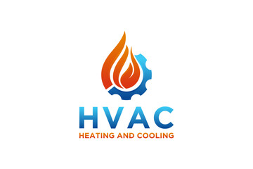 HVAC logo design, heating ventilation and air conditioning, HVAC logo.