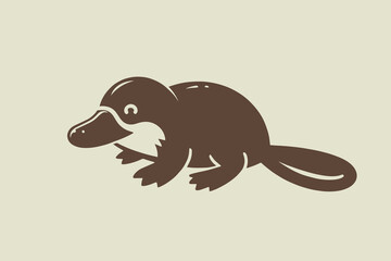 Cute platypus. Logo, Icon. Vector illustration. Simple, modern design