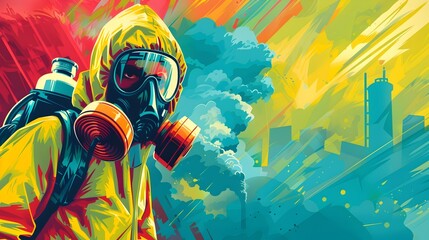Vibrant Futuristic Poster Promoting Public Education on CBRN Safety Measures and Preparedness