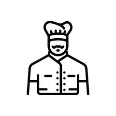 Black line icon for chef