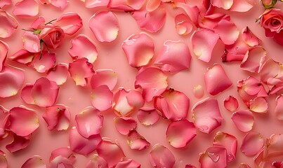 Top view rose petals floating on surface of the water, Generative AI 