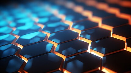 Obraz premium Abstract hexagonal background pattern illuminated by lights