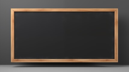 Empty wooden framed blackboard mounted on a wall