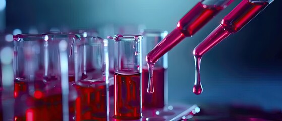 Macro shot of a medical laboratory with samples being analyzed, focus on diagnostics