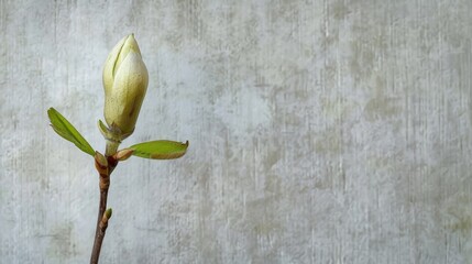 A minimalistic representation of a flower bud just beginning to bloom emphasizing the delicate and pure beauty of nature..