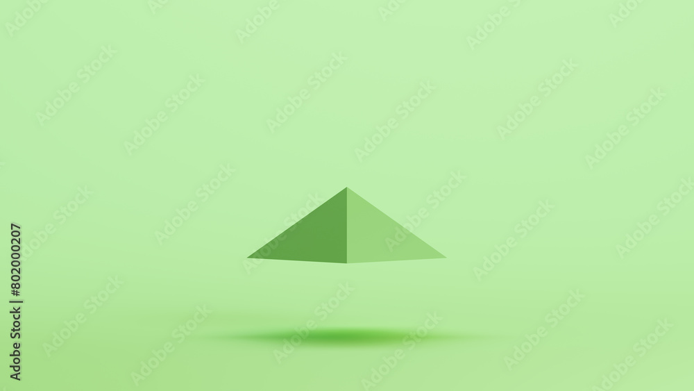 Poster green mint pyramid face geometric shape solid structure prism background 3d illustration render digi