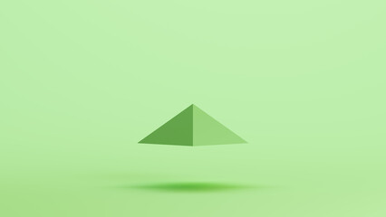 Green mint pyramid face geometric shape solid structure prism background 3d illustration render digital rendering