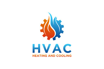 HVAC logo design, heating ventilation and air conditioning, HVAC logo.
