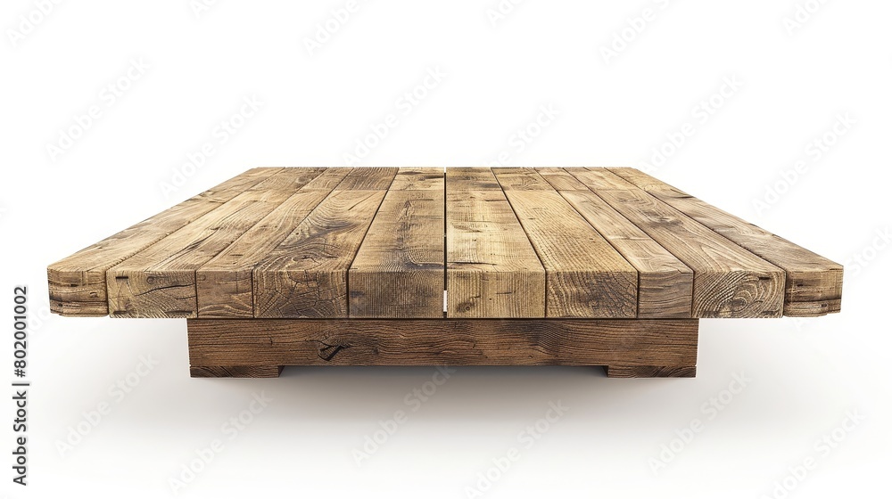 Poster the surface of a 3d wooden table countertop is light brown with a wood texture. foreground view is o
