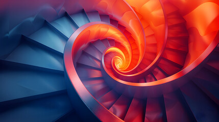 Vibrant Spiral Geometric Abstract Background for Photography