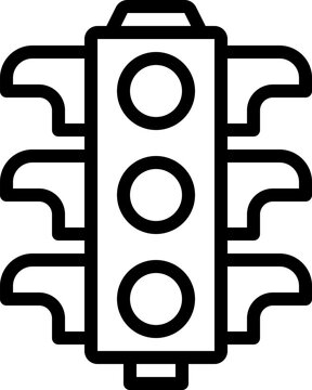recommend clip art: Traffic light line icon. Eps 10.