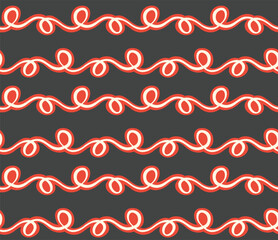 Japanese Swirl Ribbon Line Vector Seamless Pattern