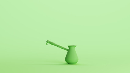 Green mint jug milk drink handle stylish pottery soft tones background 3d illustration render digital rendering