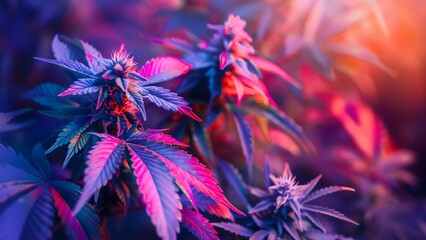 "Vibrant Plants with Psychedelic Colors Inspired by Cannabis and Alcohol Effects". Concept Botanical Photography, Psychedelic Colors, Cannabis Inspiration, Alcohol Effects, Vibrant Plant Art