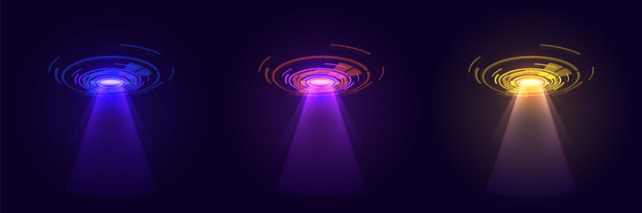 Shining spotlights of light. On a transparent background.