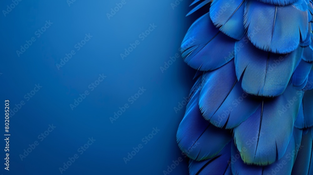 Poster vivid avian plumage creating a futuristic and colorful feather background design