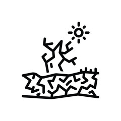 Black line icon for drought