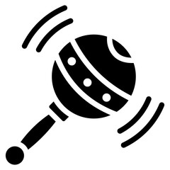 Rattle glyph icon, related to kindergarten theme, use for UI or UX kit, modern app development.