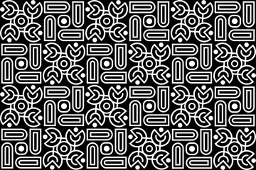 Abstract seamless black and white ornamental pattern. Abstract repeating seamless monochrome, geometric, mosaic pattern.