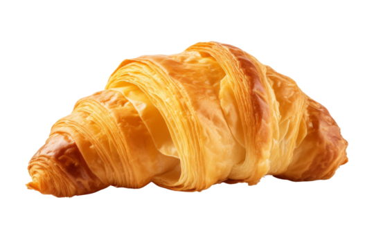 Golden Flaky Delight. On a White or Clear Surface PNG Transparent Background.