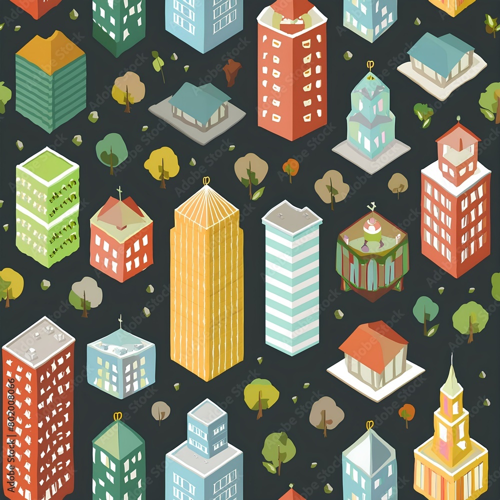 Poster geometric architectural seamless patterns
